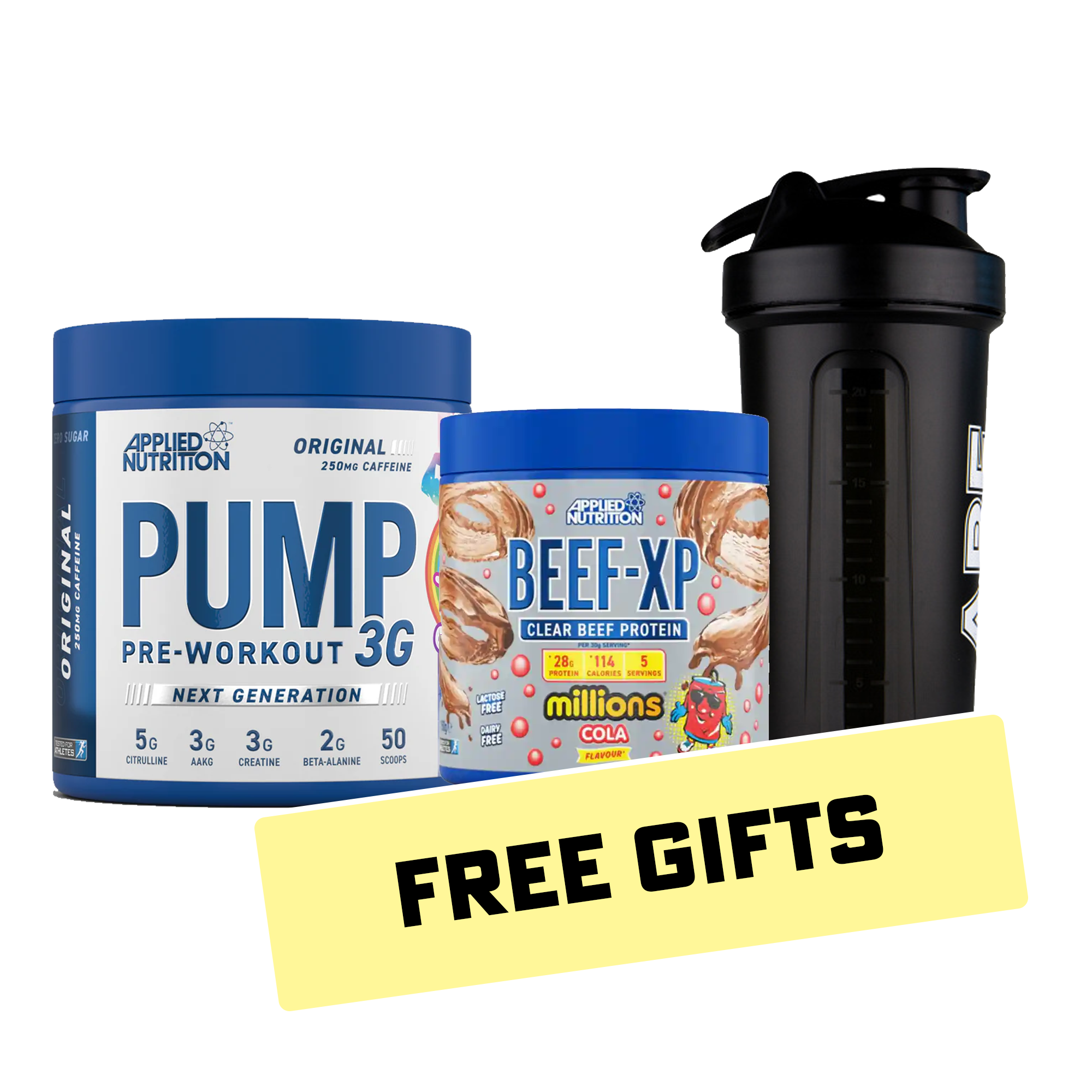 Applied Nutrition Pump 3G 375g + FREE Beef XP 150g & Shaker* - Special Offer